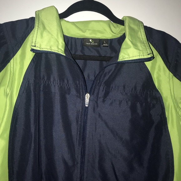 Blue with green winder-breaker material jacket - Picture 2 of 4
